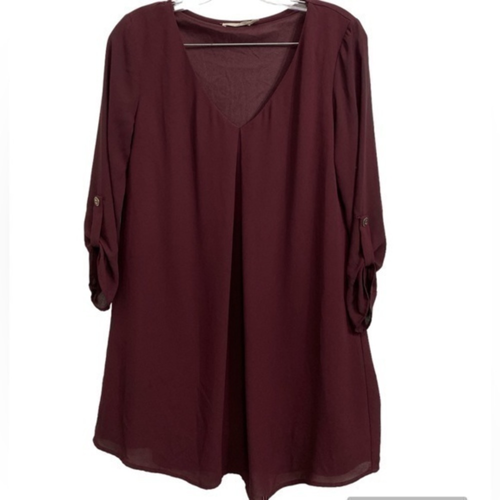 LUSH Burgundy blouse 3/4 sleeve Size S